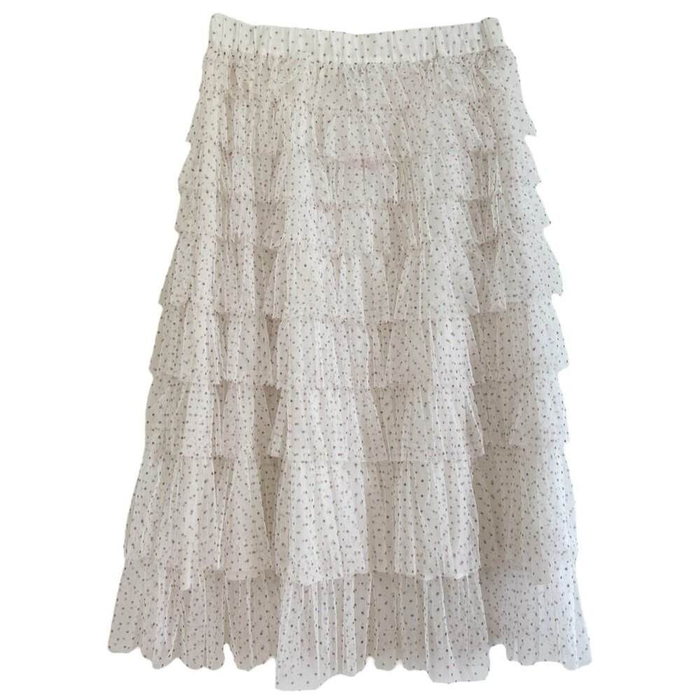 cupcakes and cashmere Polka Dot Tiered Tulle Maxi skirt
